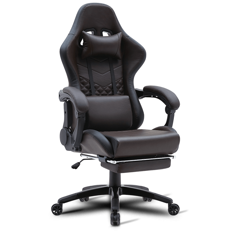 MC-6640B Adjustable Ergonomic Gaming Chair with Retractable Footrest