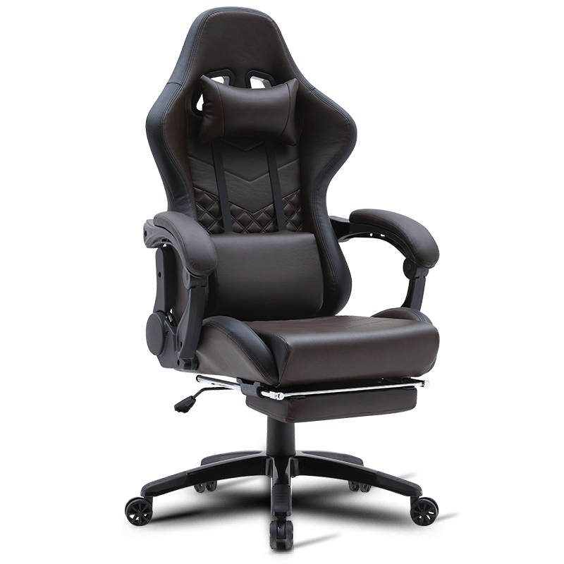 MC-6640B Adjustable Ergonomic Gaming Chair with Retractable Footrest