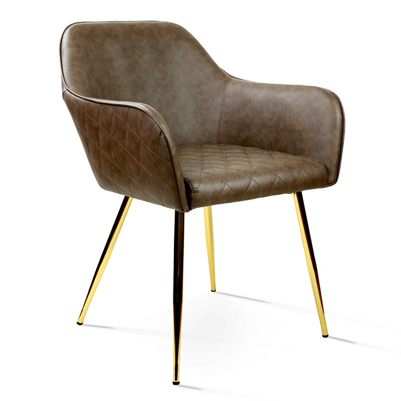 MC-2109 Widen Seat Metal Base Dining Chair with Armrests