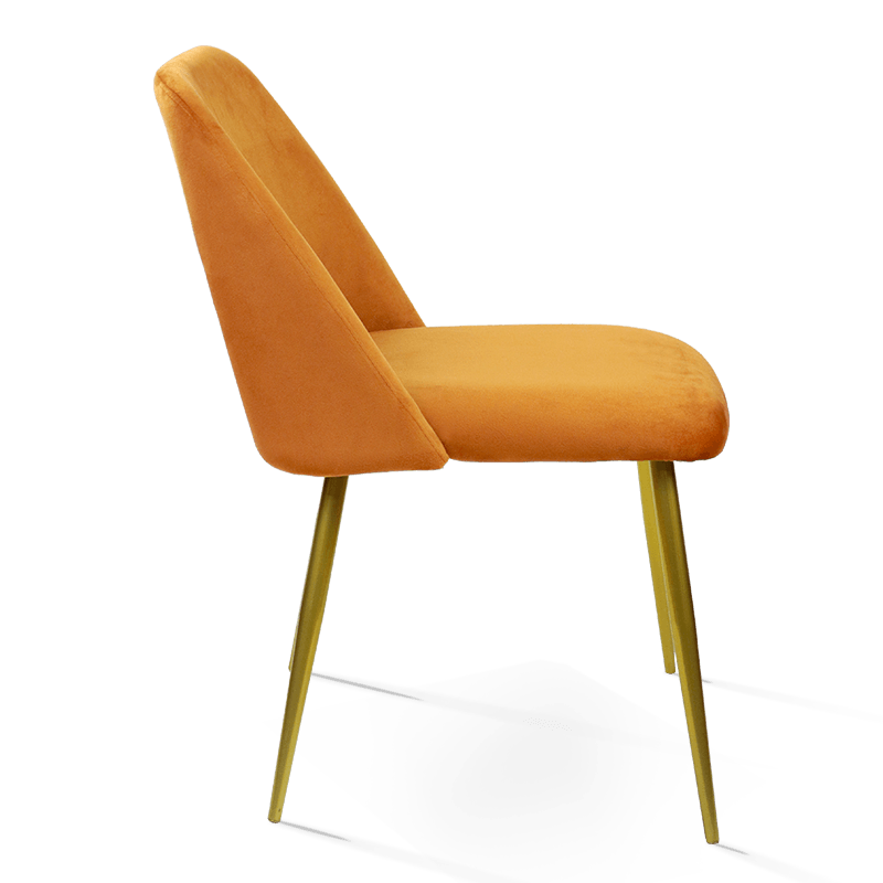 MC-2107 Gilded Metal Legs Ergonomic Home Dining Chair