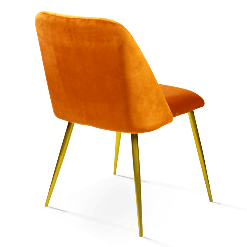 MC-2107 Gilded Metal Legs Ergonomic Home Dining Chair