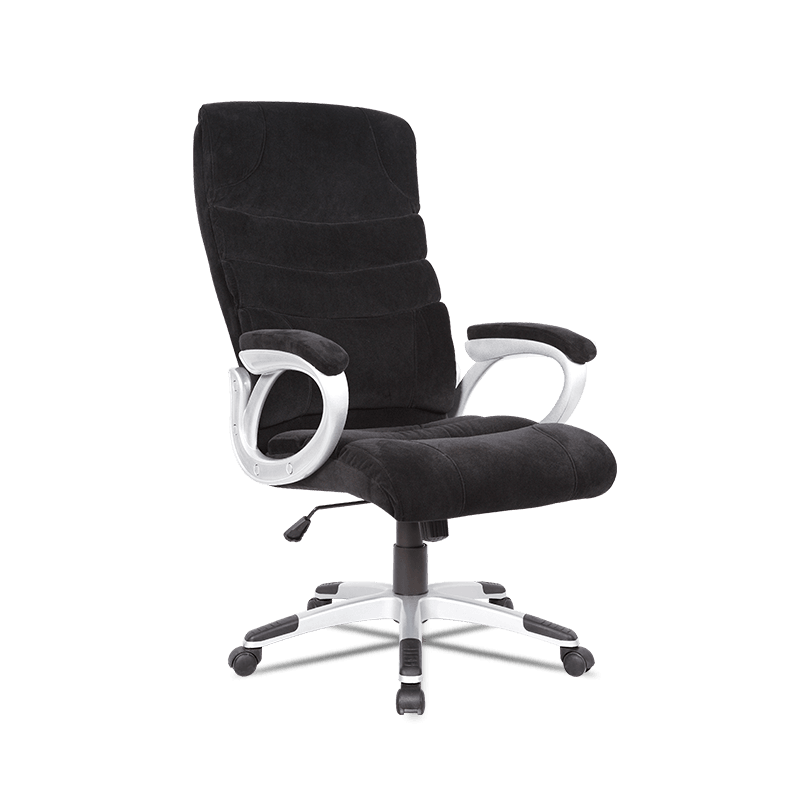 How does the five-star base of an office chair affect the user's sitting posture and comfort?