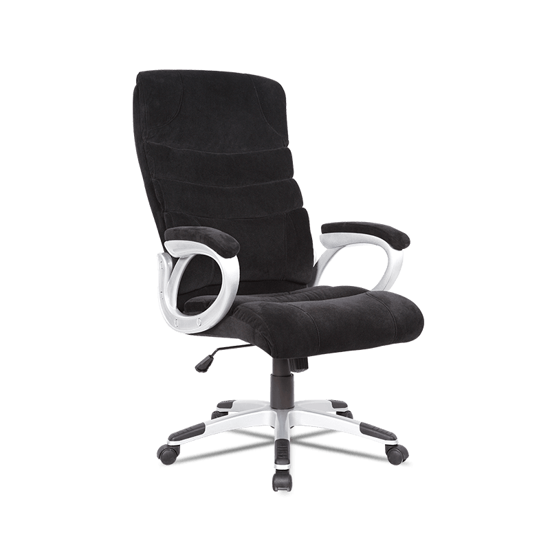 How does the five-star base of an office chair affect the user's sitting posture and comfort?
